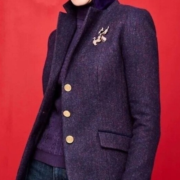 talbots plus size aberdeen purple blazer wool 18W - Picture 1 of 7